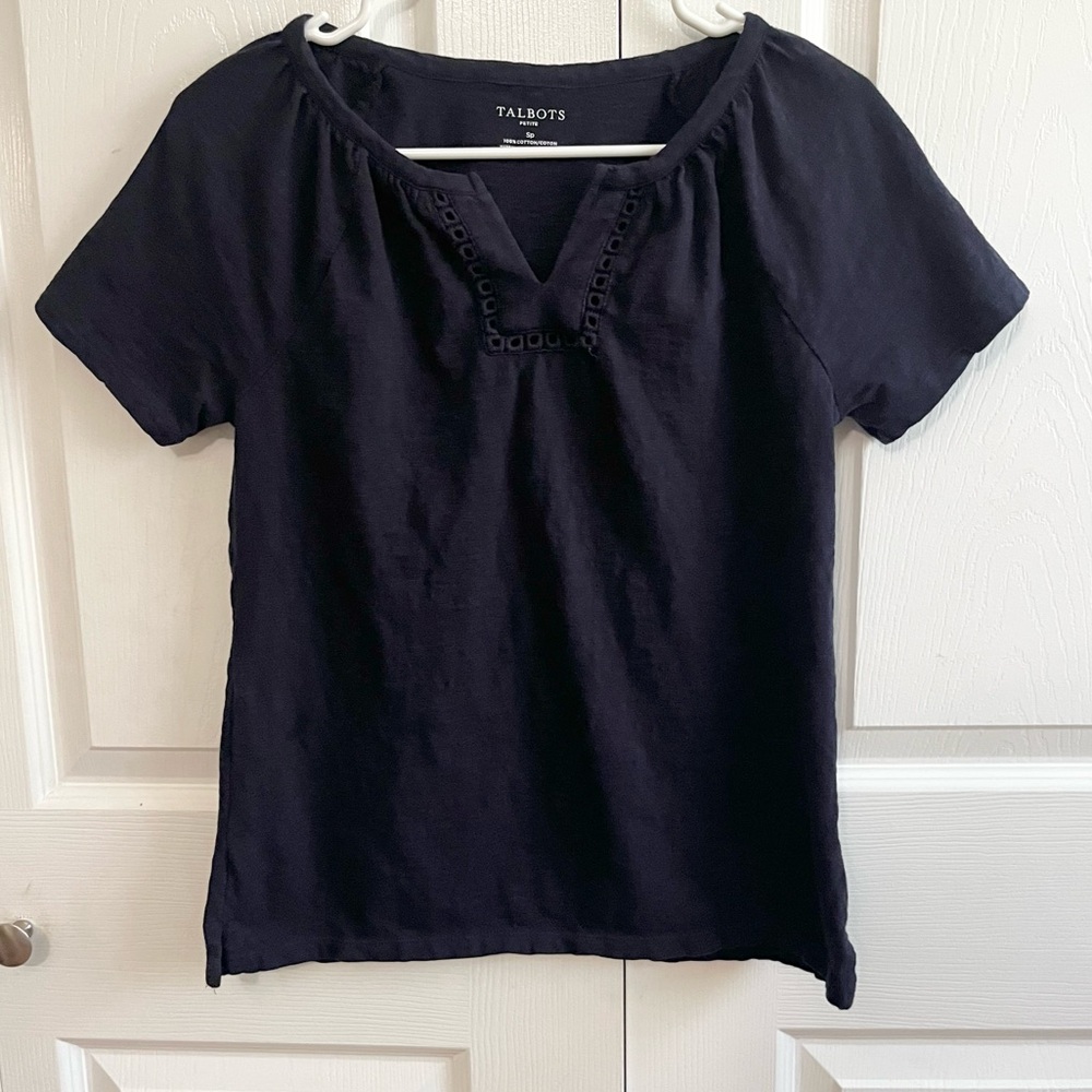 5 for $25! Talbots Navy Blouse Small